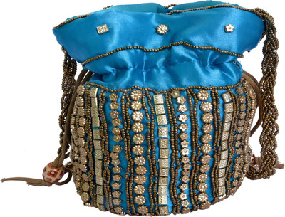 

Craft Trade Kundan Potli (Sky Blue) Potli(Blue, Multicolor)