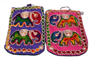 

Craft Trade Velvet Hathi Mobile Pouch Mobile Pouch(Multicolor, Multicolor)