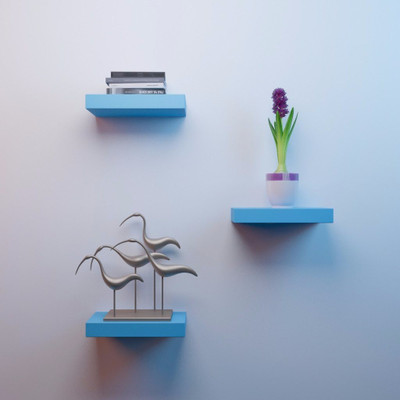 

Onlineshoppee Flotante Set of 3 MDF Wall Shelf(Number of Shelves - 3, Blue)