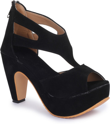 Sapatos Women Black Heels Flipkart