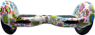 

Maxbell Hoverboard Two Wheel Self Balancing with Inbuilt Bluetooth Speakers flower design electric Scooter(White)