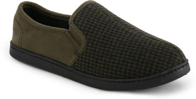 

Dearfoams Mixed Material Slip-On Shoe For Women(Olive, Grey