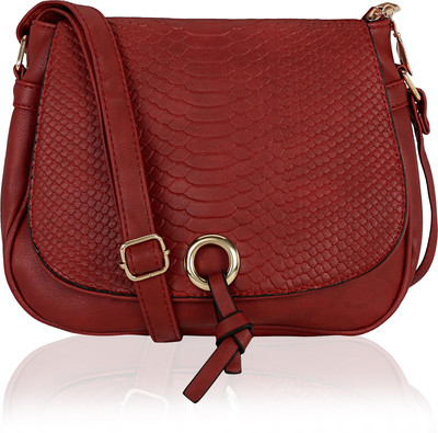 

Kleio Women Casual Maroon Leatherette Sling Bag