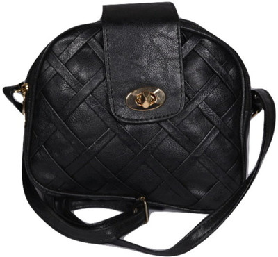 

RIZTA Women Casual Black Leatherette Sling Bag