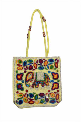 

Craft Trade Girls Casual Yellow Cotton Sling Bag