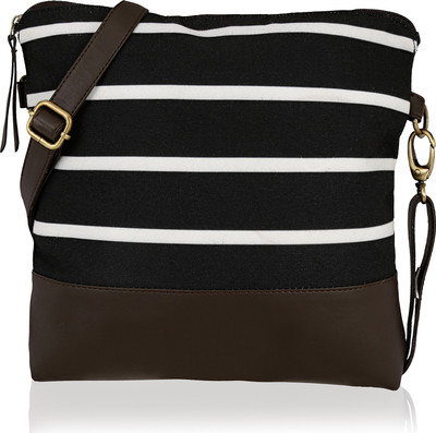 

Kleio Women Casual Black Canvas Sling Bag