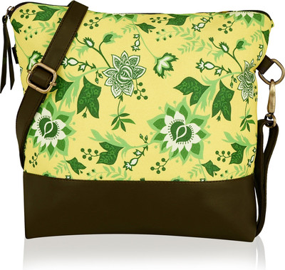 

Kleio Women Casual Yellow Canvas Sling Bag