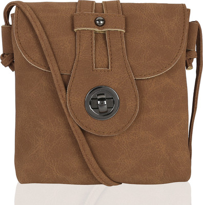 

Kleio Women Casual Tan PU Sling Bag