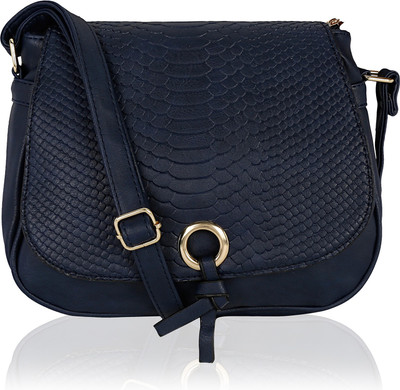 

Kleio Women Casual Blue Leatherette Sling Bag