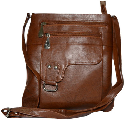 

RIZTA Women Casual Brown Leatherette Sling Bag