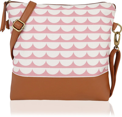 

Kleio Women Casual Pink Canvas Sling Bag