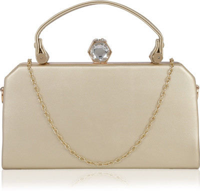 

Kleio Women Evening/Party Gold PU Sling Bag