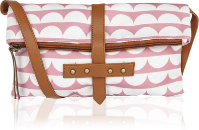 

Kleio Women Casual Pink Canvas Sling Bag