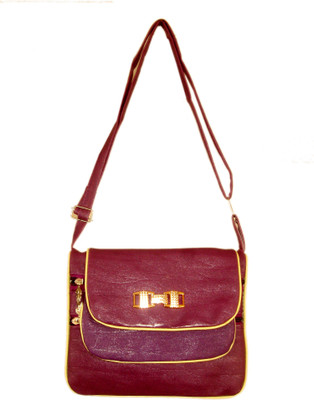 Sky Marketings Girls Casual Purple PU Sling Bag