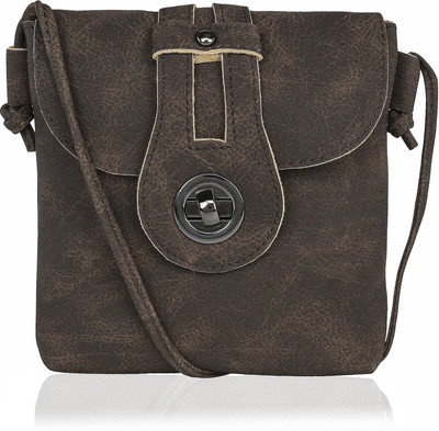 

Kleio Women Casual Brown PU Sling Bag