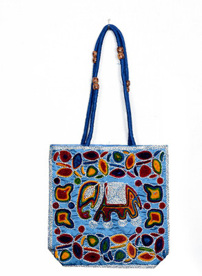 

Craft Trade Girls Casual Blue Cotton Sling Bag