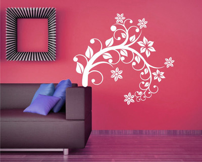 

Wall Guru  Home Décor wall Sticker Sticker(Pack of 1, White