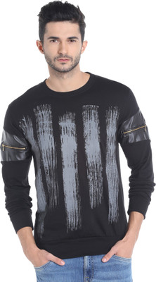 CAMPUS SUTRA Graphic Print Men Round Neck Black, Grey T-Shirt