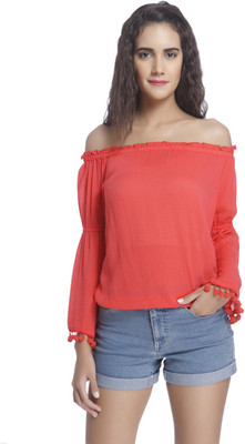 VERO MODA Casual Full Sleeve Solid Women Red Top