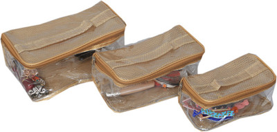 

Kuber Industries Travel organiser,Multi Purpose Kit Set of 3 pcs Travel Toiletry Kit(Gold)