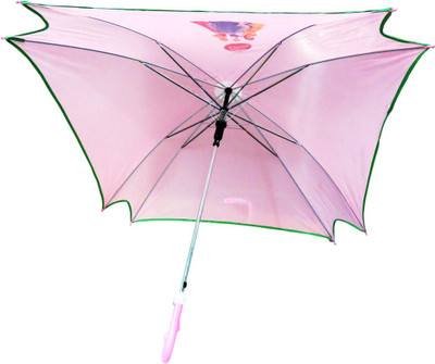 

DCS Pink Colour Attractive Protection Waterproof Square Umbrella For Kids(27x25 Inch)Medium Umbrella(Pink)