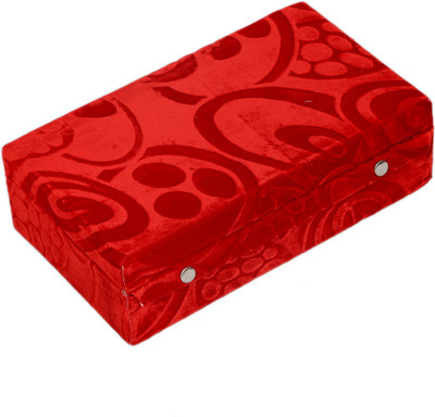 

Kuber Industries " Two Roll Bangle Box In Velvet Hard Board Material Red Bangle Vanity Box(Red)