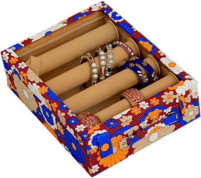

Kuber Industries " Four Roll Bangle Box In Imported Rexine Hard Board Material (KI19430) " Bangle Vanity Box(Multicolor)