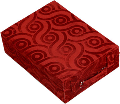 

Kuber Industries " Four Roll Bangle Box In Velvet Hard Board Material Bangle Vanity Box(Red)