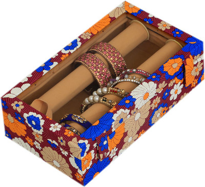 

Kuber Industries " Two Roll In Imported Rexine Hard Board Material (KI19425) " Bangle Vanity Box(Multicolor)