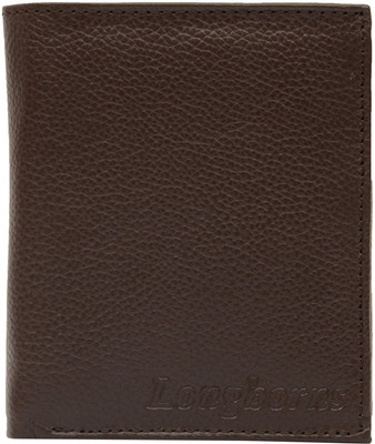 

Longhorns Men Brown Genuine Leather Wallet(6 Card Slots), Brown-02