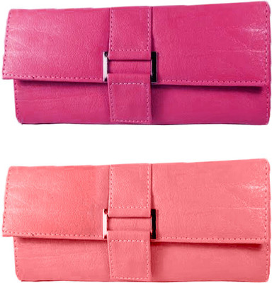 

Lady bar Girls Pink Canvas Wallet(6 Card Slots), Magenta-peach