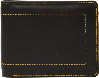 

Longhorns Men Black Genuine Leather Wallet(6 Card Slots), Black-01