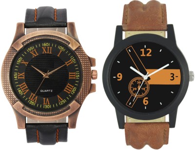 Shivam Retail Stylish Black And Brown23 Professional Look Combo Analog Watch  - For Men   Watches  (Shivam Retail)