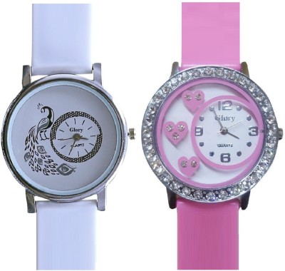 SPINOZA glory white color designer peacock and diamonds studded heart fresh collation women Analog Watch  - For Women   Watches  (SPINOZA)