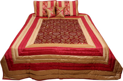 

Indistar Velvet Double King Self Design Bedsheet(Pack of 1, Maroon)