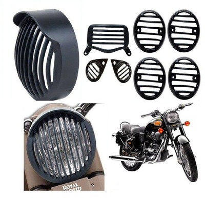 

Bikers World Headlight Grill Cap Combo Bike Headlight Grill(Black)
