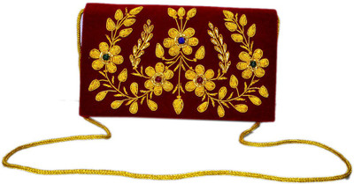 

DUCHESS Party Maroon, Gold Clutch, Gold;maroon