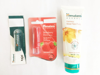 

Himalaya KESAR FACE WASH, STRAWBERRY SHINE LIP BALM, KAJAL(Set of 3)