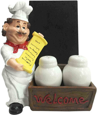 

Shrih Chef Resin Holder And Chalkboard With 1 Piece Salt & Pepper Set(Ceramic)
