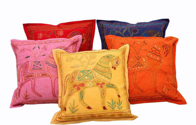

Halowishes Animal Cushions Cover(Pack of 5, 40 cm*40 cm, Multicolor)