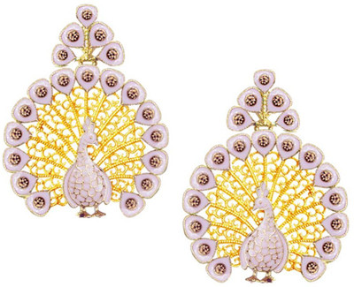 Being Women Traditional Ethnic Wedding Designer Multicolour Beautiful Meenakari Dancing Peacock Alloy Drops & Danglers