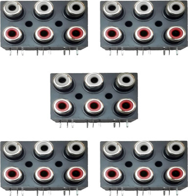 

Elph Audio Video AC Concentric RCA AV Socket 6 Female Jack Connector Black Pc 5 Electronic Components Electronic Hobby Kit