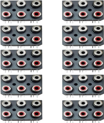 

Elph Audio Video AC Concentric RCA AV Socket 6 Female Jack Connector Black Pc 10 Electronic Components Electronic Hobby Kit