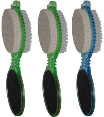

Bruzone 4in1 Pedicure Paddle Brush with Pumice Stone Cleanse Scrub Buff Foot Scrubber Nail Emery File Pack Of 3