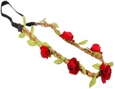 

Futaba Handmade Floral Crown Flower Hair Band(Red)