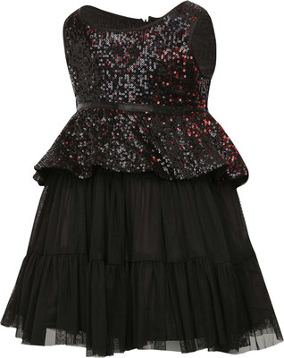 

Life by shoppers Stop Girls Midi/Knee Length Party Dress(Black, Sleeveless