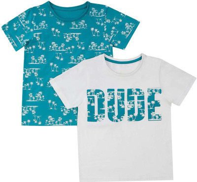 

Life by shoppers Stop Boys Printed Cotton T Shirt(Multicolor, Pack of 2