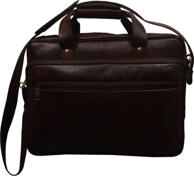 

Greenhide 15.6 inch Laptop Messenger Bag(Brown, Black), Black;brown