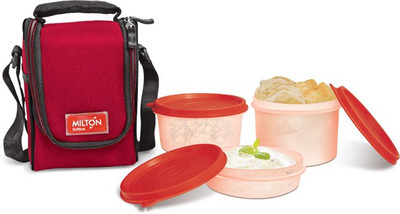 MILTON lujoso Full Meal 3 Containers Lunch Box 3 Containers Lunch Box(750 ml)