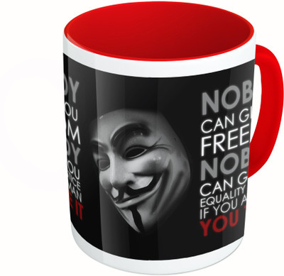 

MiiCreations Printed Two Tone Red And White Quatation Ceramic Mug(325 ml)